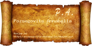 Pozsegovits Annabella névjegykártya